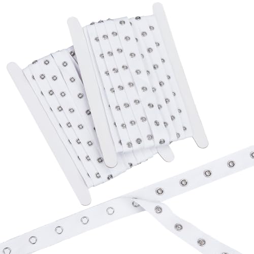 CABODYALS 4.57 m Weißes Druckknopfband Aus Baumwollstoff Metallhohlknöpfe Besatz Mit Fischgrätenschnalle Riemen Verschluss Ösenringstreifen Bänder Zum Nähen Herstellen von Kleidung Kleidungsstücken Ba CABODYALS 4.57 m Weißes Druckknopfband Aus Baumwollstoff Metallhohlknöpfe Besatz Mit Fischgrätenschnalle Riemen Verschluss Ösenringstreifen Bänder Zum Nähen Herstellen von Kleidung Kleidungsstücken Ba von CABODYALS