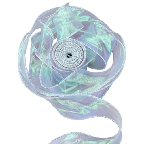 CABODYALS 5 Rolle 45.74 m 40mm Silberschimmerndes Organzaband Schillernder Durchsichtiger Stoff Fischschwanzgarn Transparente Chiffon Tüllbänder Für Geschenkverpackungen Bastelarbeiten Hochzeitseinla von CABODYALS