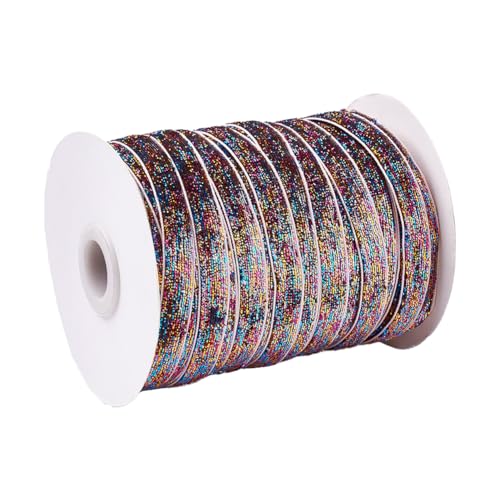 CABODYALS 50 Yards 3/8 Zoll Dunkelrotes Paillettenband Bling Trim Glänzend Funkelnde Metallische Pailletten Glitter Pailletten Randbesatz Band Zum Nähen Machen Geschenkverpackung DIY Weihnachtsdekor H von CABODYALS
