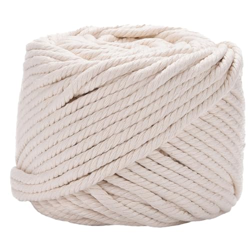 CABODYALS 50 m 5mm Weiße Baumwollkordel Geflochtene Makramee Kordel Masse 3 Strängige Schnur Gestrickte Schnur Garnseil Kordeln Zum Aufhängen An Der Wand Schmuckherstellung Halsketten Armbänder Perlen CABODYALS 50 m 5mm Weiße Baumwollkordel Geflochtene Makramee Kordel Masse 3 Strängige Schnur Gestrickte Schnur Garnseil Kordeln Zum Aufhängen An Der Wand Schmuckherstellung Halsketten Armbänder Perlen von CABODYALS