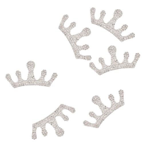 CABODYALS 6 Stück Kristallkronen Aufkleber Königin Prinzessin Applikation Glitzernd Silberfarben Selbstklebende Strass Aufkleber In Kronenform Zum Basteln Fenster Laptop Rucksack Stoff Kleider Schuhe von CABODYALS