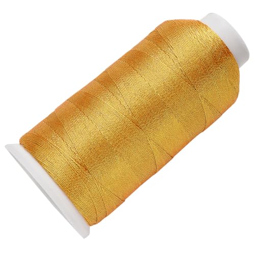 CABODYALS 699.91 Yards Metallic Gold Stickgarn Nylon Maschinenstrickgarn Freundschaftsarmband Kreuzstich Bestickte Spule Schnur Zum Nähen Herstellen von Kunstschmuck Computergesteuerte Dekoration DIY von CABODYALS