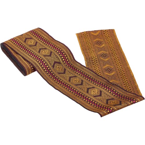 CABODYALS 9.14 m 100.5mm Braune Gelb Besticktes Jacquard Band Ethnische Stickerei Gewebt Geometrisches Rautenmuster Boho Vintage Polyester Stoffbesatz Zum Nähen Herstellen von Kleidung DIY Bastelbeda CABODYALS 9.14 m 100.5mm Braune Gelb Besticktes Jacquard Band Ethnische Stickerei Gewebt Geometrisches Rautenmuster Boho Vintage Polyester Stoffbesatz Zum Nähen Herstellen von Kleidung DIY Bastelbeda von CABODYALS