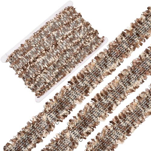 CABODYALS 9.14 m SattelBraunees Stickband Luxuriöser Tweed Spitzenrandbesatz Stoff Aus Polyester Vintage Bestickte Quasten Applikationsbänder Für Kostümzubehör Geschenkverpackungen Heimwerker Kunsthan CABODYALS 9.14 m SattelBraunees Stickband Luxuriöser Tweed Spitzenrandbesatz Stoff Aus Polyester Vintage Bestickte Quasten Applikationsbänder Für Kostümzubehör Geschenkverpackungen Heimwerker Kunsthan von CABODYALS
