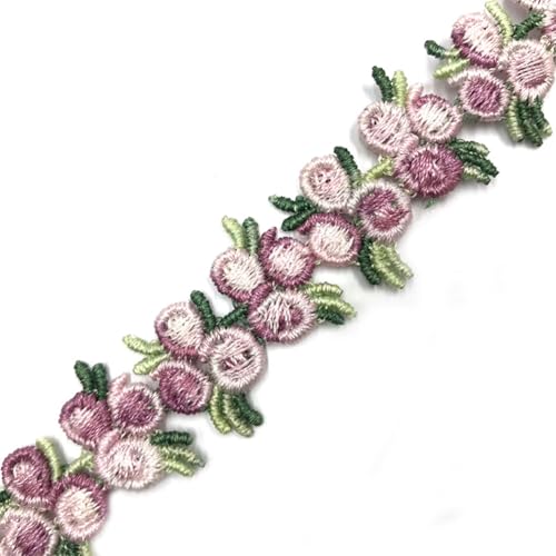 CABODYALS {91)10cm Langes Lila Blumenapplikationsband Bestickte Blumenborte Große Mengen Blumen Spitzenrand Stickerei Nähen Jacquardbänder Borten Zum Nähen Herstellen von Weihnachts Hochzeits Kleide von CABODYALS