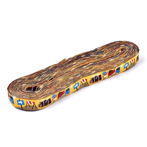 CABODYALS {91}10cm (5/8 Yard) Langes Gelbes Mit Cartoon Autos Bedrucktes Besticktes Band Aus Jacquard Polyesterbändern Mit Bauthema Gewebter Besatzstoff Für Kleidungszubehör Nähen Geschenkverpackungen von CABODYALS