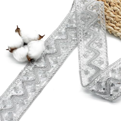 CABODYALS {91}10cm Lange Spitzenborte Mit Silbernen Pailletten Metallische Perlenborte Vintage Optik Durchsichtige Pailletten Glitzer Stickerei Pailletten Einfassband Zum Nähen Basteln Verpacken Hochz CABODYALS {91}10cm Lange Spitzenborte Mit Silbernen Pailletten Metallische Perlenborte Vintage Optik Durchsichtige Pailletten Glitzer Stickerei Pailletten Einfassband Zum Nähen Basteln Verpacken Hochz von CABODYALS
