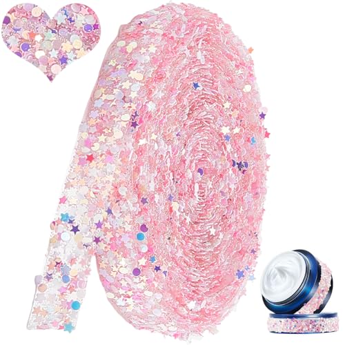 CABODYALS {91}5.47cm Rosa Strassstreifen Selbstklebende Stern Hot Drill Bänder Funkelnde Sterne Aufkleber Zum Aufbügeln Schimmernde Applikation Besatz Zum Nähen Herstellen von Heimgeschenken Hochzeits von CABODYALS