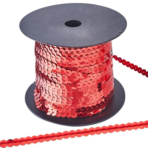 CABODYALS 100 Yards 6mm Rot Paillettenband zum Aufnähen Paillettenbesätze Kunststoff Metallisch Glänzend Glitzernd Flaches Runde Perlenband Mit Spule Zum Nähen Herstellen von Fliegen Taschen Weihnac CABODYALS 100 Yards 6mm Rot Paillettenband zum Aufnähen Paillettenbesätze Kunststoff Metallisch Glänzend Glitzernd Flaches Runde Perlenband Mit Spule Zum Nähen Herstellen von Fliegen Taschen Weihnac von CABODYALS