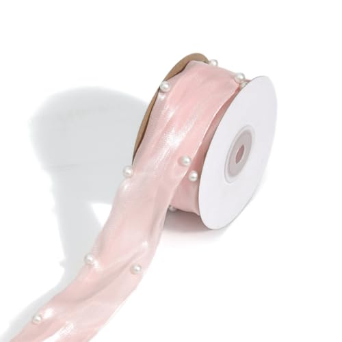 CABODYALS Ca. 20 Yards 1.5 Zoll Rosa Geschenkband Durchsichtiges Chiffonband Mit Perlen Besetzte Seidenstoffbänder Mit Spulenbesatz Zum Verpacken von Geschenken Hochzeitseinladungen Blumensträußen Wei CABODYALS Ca. 20 Yards 1.5 Zoll Rosa Geschenkband Durchsichtiges Chiffonband Mit Perlen Besetzte Seidenstoffbänder Mit Spulenbesatz Zum Verpacken von Geschenken Hochzeitseinladungen Blumensträußen Wei von CABODYALS