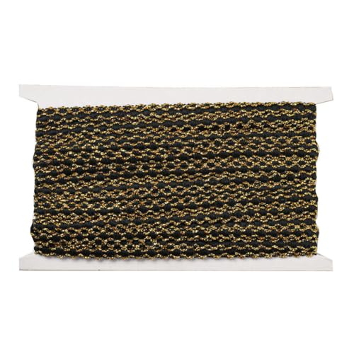 CABODYALS Ca. 22 Yards 1/4 Zoll Schwarz Gold Gewebte Polsterbesatzborte Zopfband Geflochtene Polyester Spitzenkantenbesatz Zum Nähen Basteln Geschenkverpackung DIY Weihnachtsfeier Hochzeitsdekoration CABODYALS Ca. 22 Yards 1/4 Zoll Schwarz Gold Gewebte Polsterbesatzborte Zopfband Geflochtene Polyester Spitzenkantenbesatz Zum Nähen Basteln Geschenkverpackung DIY Weihnachtsfeier Hochzeitsdekoration von CABODYALS