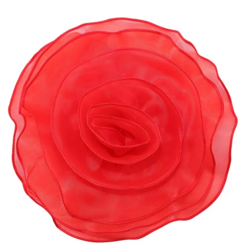 CABODYALS Rote 3D Blumen Stickerei Applikation Polyester Spitzenflicken Mehrlagig Floral Vintage Bestickte Tüllstoff Applikationen Zum Nähen Herstellen von Kleidungsaccessoires Kleiderdekor Bastelbeda von CABODYALS