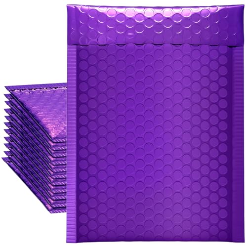 CACASO Luftpolster-Versandtaschen, 15,2 x 22,9 cm, metallisch, wasserdicht, gepolsterte Umschläge, selbstverschließende Versandtaschen für Versandverpackungen, Violett, 25 Stück CACASO Luftpolster-Versandtaschen, 15,2 x 22,9 cm, metallisch, wasserdicht, gepolsterte Umschläge, selbstverschließende Versandtaschen für Versandverpackungen, Violett, 25 Stück von CACASO