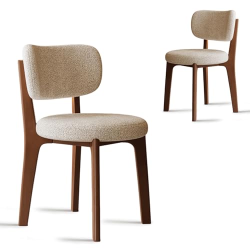 CADEHUB Esszimmerstühle im Mid-Century-Stil, 4er-Set, Samtstoff, Dicker Flanellstoff, integrierte Schaumstoffpolster, ohne Armlehnen, Holzstuhl für Küche und Esszimmer Walnut + beige 2pcs CADEHUB Esszimmerstühle im Mid-Century-Stil, 4er-Set, Samtstoff, Dicker Flanellstoff, integrierte Schaumstoffpolster, ohne Armlehnen, Holzstuhl für Küche und Esszimmer Walnut + beige 2pcs von CADEHUB
