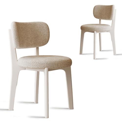 CADEHUB Esszimmerstühle im Mid-Century-Stil, 4er-Set, Samtstoff, Dicker Flanellstoff, integrierte Schaumstoffpolster, ohne Armlehnen, Holzstuhl für Küche und Esszimmer White + beige 2pcs CADEHUB Esszimmerstühle im Mid-Century-Stil, 4er-Set, Samtstoff, Dicker Flanellstoff, integrierte Schaumstoffpolster, ohne Armlehnen, Holzstuhl für Küche und Esszimmer White + beige 2pcs von CADEHUB