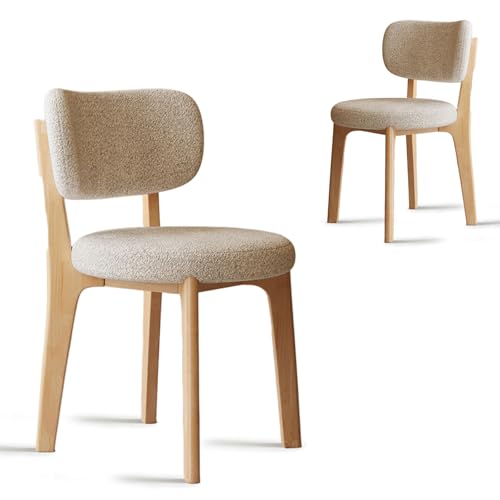 CADEHUB Esszimmerstühle im Mid-Century-Stil, 4er-Set, Samtstoff, Dicker Flanellstoff, integrierte Schaumstoffpolster, ohne Armlehnen, Holzstuhl für Küche und Esszimmer Wood + beige 2pcs CADEHUB Esszimmerstühle im Mid-Century-Stil, 4er-Set, Samtstoff, Dicker Flanellstoff, integrierte Schaumstoffpolster, ohne Armlehnen, Holzstuhl für Küche und Esszimmer Wood + beige 2pcs von CADEHUB