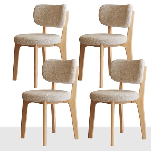 CADEHUB Esszimmerstühle im Mid-Century-Stil, 4er-Set, Samtstoff, Dicker Flanellstoff, integrierte Schaumstoffpolster, ohne Armlehnen, Holzstuhl für Küche und Esszimmer Wood + beige 4pcs CADEHUB Esszimmerstühle im Mid-Century-Stil, 4er-Set, Samtstoff, Dicker Flanellstoff, integrierte Schaumstoffpolster, ohne Armlehnen, Holzstuhl für Küche und Esszimmer Wood + beige 4pcs von CADEHUB