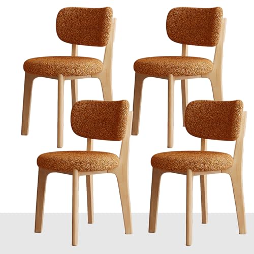 CADEHUB Esszimmerstühle im Mid-Century-Stil, 4er-Set, Samtstoff, Dicker Flanellstoff, integrierte Schaumstoffpolster, ohne Armlehnen, Holzstuhl für Küche und Esszimmer Wood + red 4pcs CADEHUB Esszimmerstühle im Mid-Century-Stil, 4er-Set, Samtstoff, Dicker Flanellstoff, integrierte Schaumstoffpolster, ohne Armlehnen, Holzstuhl für Küche und Esszimmer Wood + red 4pcs von CADEHUB