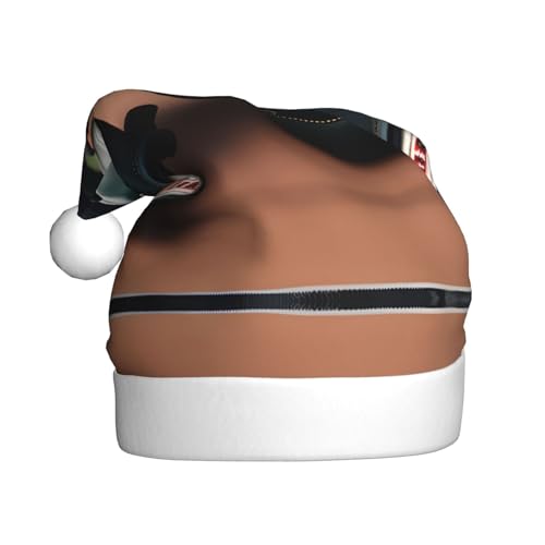 CADREWY Baseball- und Handschuh-Druck, festliche Weihnachtsmannmütze für Erwachsene, Unisex, Weihnachtsmannmütze mit Weihnachtsfeier-Dekoration von CADREWY