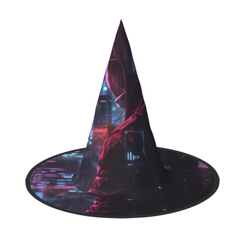 CADREWY Hacker Era Print Bequemer Karnevalshut für Kostümpartys Maskerade Urlaub Dekorationen Hut von CADREWY