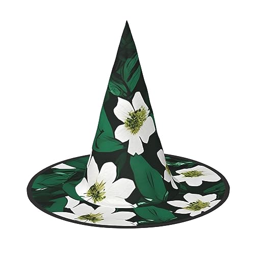 CADREWY Hunter Green Floral Petals Pattern Print Comfortably Carnival Hat For Costume Parties Maskerade Holiday Decorations Hat von CADREWY