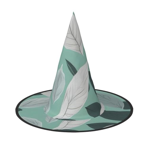 CADREWY Mintgrauer Blätter-Druck, bequem, Karnevalshut für Kostümpartys, Maskerade, Urlaub, Dekorationen, Hut von CADREWY