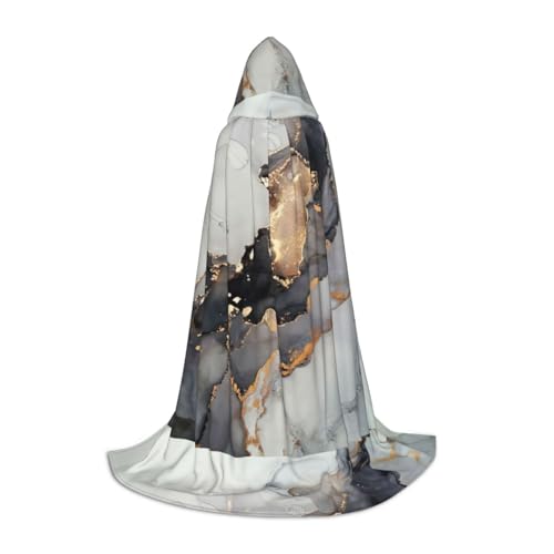 CADREWY Umhang mit Kapuze und buntem Gouache-Druck, Unisex, Gothic-Kostüm, Karneval, Mottopartys, Vampir, festliche Dekoration von CADREWY