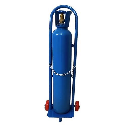 CAFIEDR Gasflaschenhalterung, Flaschentankhalter, Schweißgas-Einzelflaschenwagen, 95/110 cm hoher Sauerstoffflaschenwagen mit Sicherheitsketten, stehender Sauerstoff- u(Blue Height 110cm(43.3in)) von CAFIEDR