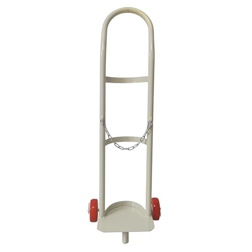 CAFIEDR Gasflaschenhalterung, Flaschentankhalter, Schweißgas-Einzelflaschenwagen, 95/110 cm hoher Sauerstoffflaschenwagen mit Sicherheitsketten, stehender Sauerstoff- u(White Height 110cm(43.3in)) von CAFIEDR