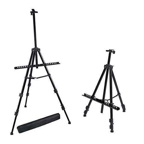 CAFIEDR Staffelei, hohe Display-Staffelei, Stativ, Kunst-Staffelei aus Aluminium, höhenverstellbar von 55,9–182,9 cm, extra stabil für Tisch-/Bodenmalerei, Zeichnen und Ausstellen mit Tasche, Schwarz CAFIEDR Staffelei, hohe Display-Staffelei, Stativ, Kunst-Staffelei aus Aluminium, höhenverstellbar von 55,9–182,9 cm, extra stabil für Tisch-/Bodenmalerei, Zeichnen und Ausstellen mit Tasche, Schwarz von CAFIEDR