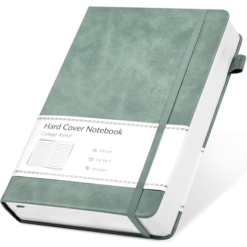 CAGIE Notizbuch B5 Liniert 320 Seiten Dickes Tage buch Hardcover Journal Notizblock Leder Notizbücher Diary für Frauen Männer Mädchen Erwachsene, 19 x 25 cm, Grün von CAGIE