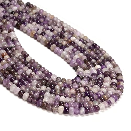 ICAI Natürliche Rondelle-Perlen, 4 x 6 mm, lose Edelstein-Abstandshalter für DIY-Schmuckherstellung (Amethyst) von CAI YI MING