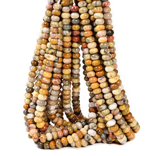 ICAI Natürliche Rondelle-Perlen, 5 x 8 mm, natürliche Abakus-Scheibensteinperlen, lose Abstandshalter, Edelsteinperlen für selbstgemachte Armbänder, Halsketten, Schmuckherstellung (Crazy Lace Achat) ICAI Natürliche Rondelle-Perlen, 5 x 8 mm, natürliche Abakus-Scheibensteinperlen, lose Abstandshalter, Edelsteinperlen für selbstgemachte Armbänder, Halsketten, Schmuckherstellung (Crazy Lace Achat) von CAI YI MING