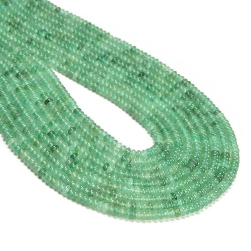 ICAI Natürliche Rondelle-Perlen, lose Edelstein-Abstandshalter für DIY-Schmuckherstellung, 2 x 4 mm (grüner Aventurin) von CAI YI MING