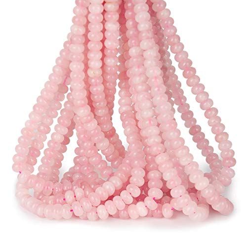 ICAI Perlen, 5 x 8 mm, natürliche Perlen, Rondelle-Abstandshalter, lose Perlen für Schmuckherstellung, DIY, Handwerk, Design, 1 Strang, ca. 38,1 cm, natürlicher Rosenquarz, 12,7 x 20,3 cm ICAI Perlen, 5 x 8 mm, natürliche Perlen, Rondelle-Abstandshalter, lose Perlen für Schmuckherstellung, DIY, Handwerk, Design, 1 Strang, ca. 38,1 cm, natürlicher Rosenquarz, 12,7 x 20,3 cm von CAI YI MING