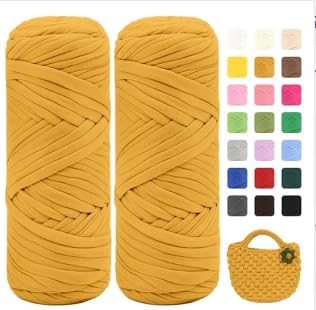 CAIEJSAEN garn textilgarn Dickes Baumwoll-Nylon-Mischgarn schlauchgarn zum häkeln pflegeleicht Ideal Farbintensiv für Häkeltaschen DIY Projekte Handarbeiten und Deko von CAIEJSAEN