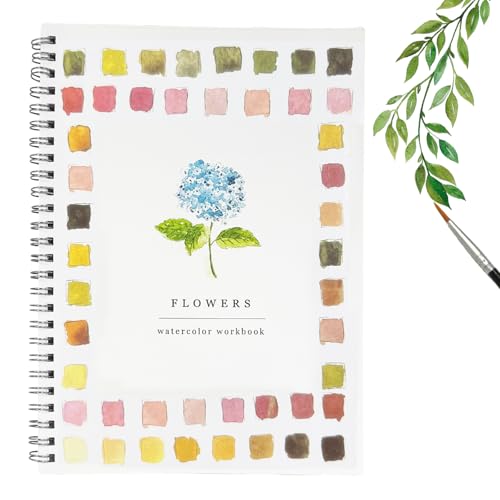 CAIJ 12-Farben-Aquarell-Arbeitsbuch, Aquarellmalerei, Kinder-Aquarellpapier, Aquarell-Arbeitsbuch, Kinderbuch, Anfänger-Aquarellbuch für Kinder und Erwachsene von CAIJ
