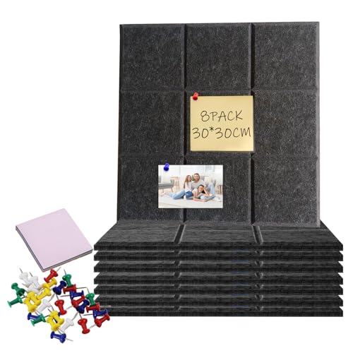 CAIJ 8 Stück 30x30 cm Große Pinnwand Filz Selbstklebend mit 40 Pinnnadeln und 80 Haftnotiz Filz Pinnwand Grau für Kinderzimmer Büro Küche CAIJ 8 Stück 30x30 cm Große Pinnwand Filz Selbstklebend mit 40 Pinnnadeln und 80 Haftnotiz Filz Pinnwand Grau für Kinderzimmer Büro Küche von CAIJ