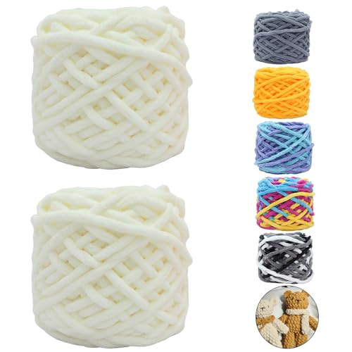CAIJ Chenille Wolle Garn 2 x 95 g ca.80 m Dicke Wolle zum Handstricken Super Soft Knitting Chunky Yarn Chunky Grobstrick Chenille Wolle zum Häkeln Chunky Wolle für Weben von Schals Mützen Decken CAIJ Chenille Wolle Garn 2 x 95 g ca.80 m Dicke Wolle zum Handstricken Super Soft Knitting Chunky Yarn Chunky Grobstrick Chenille Wolle zum Häkeln Chunky Wolle für Weben von Schals Mützen Decken von CAIJ