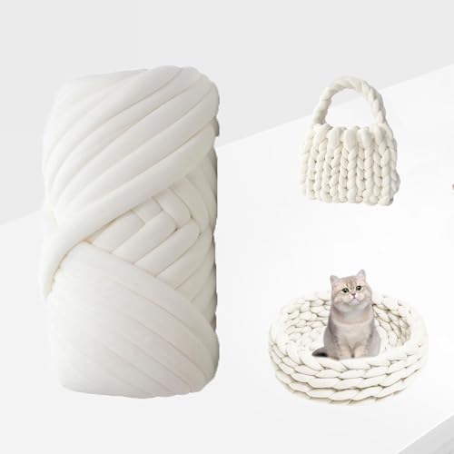 CAIJ Dicke Wolle Garn 500g, Sperrige Armstricken Wolle Bulky Armstricken Wolle Dicke Wolle zum Handstricken Schlauchgarn Armstricken Knitting Wolle Chunky Yarn für Taschen Decken Körbe Haustiernester CAIJ Dicke Wolle Garn 500g, Sperrige Armstricken Wolle Bulky Armstricken Wolle Dicke Wolle zum Handstricken Schlauchgarn Armstricken Knitting Wolle Chunky Yarn für Taschen Decken Körbe Haustiernester von CAIJ