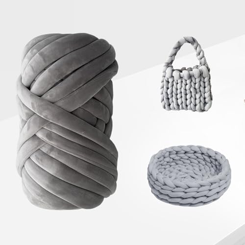 CAIJ Sperrige Armstricken Wolle 500g Dicke Wolle Garn Bulky Armstricken Wolle Dicke Wolle zum Handstricken, Schlauchgarn Armstricken Knitting Wolle Chunky Yarn für Taschen Decken Körbe Haustiernester von CAIJ