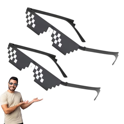 2 Stück Pixel Mosaik Brille Unisex,Party Coole Sonnenbrille Festival Lustige Brillen Witzige Sonnenbrillen Fasching Cool Schwarz Faschingsbrille Komische Mosaic,für Party Pixelig Cosplay Dekoration 2 Stück Pixel Mosaik Brille Unisex,Party Coole Sonnenbrille Festival Lustige Brillen Witzige Sonnenbrillen Fasching Cool Schwarz Faschingsbrille Komische Mosaic,für Party Pixelig Cosplay Dekoration von CAIKAILIOR