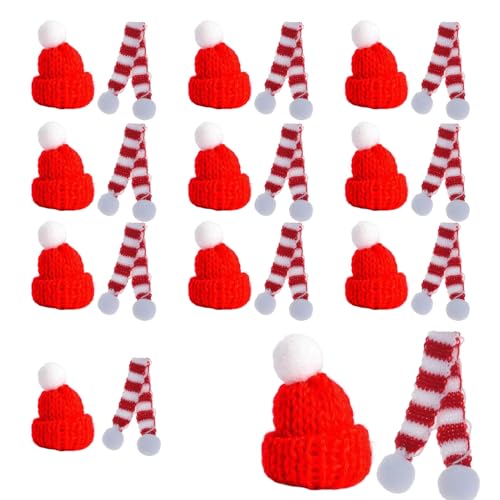 20 Stück Mini Weihnachtsmütze und Mini Schal,Nikolausmütze Klein,Kleine Weihnachtsmützen,Basteln Filz Weihnachten Besteckhalter Hats,Mini Hut mit Schal für Tischdeko Flaschen Deko Dekoration Geschenk 20 Stück Mini Weihnachtsmütze und Mini Schal,Nikolausmütze Klein,Kleine Weihnachtsmützen,Basteln Filz Weihnachten Besteckhalter Hats,Mini Hut mit Schal für Tischdeko Flaschen Deko Dekoration Geschenk von CAIKAILIOR