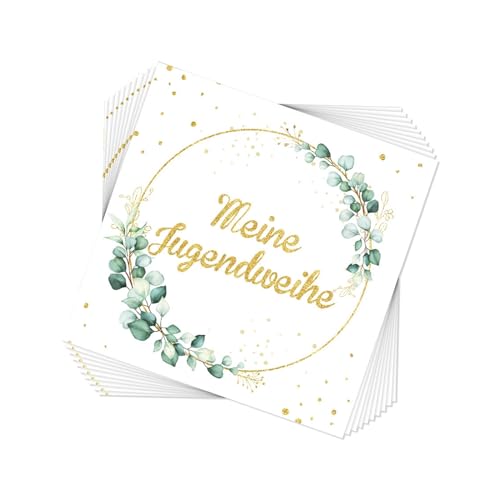 20 Stück Servietten Mit Der Aufschrift Meine Jugendweihe Deko,Servietten Salbeigrün,Servietten Eukalyptus Grün,für Tischdeko,Papierserviette Partyzubehör,Kommunion,für Jungen Mädchen Erwachsene Party 20 Stück Servietten Mit Der Aufschrift Meine Jugendweihe Deko,Servietten Salbeigrün,Servietten Eukalyptus Grün,für Tischdeko,Papierserviette Partyzubehör,Kommunion,für Jungen Mädchen Erwachsene Party von CAIKAILIOR