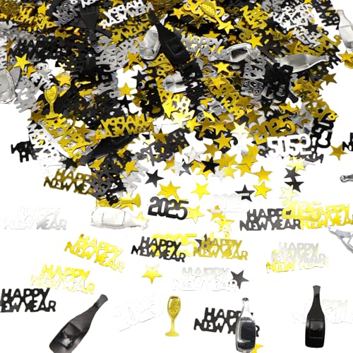 1000 Stück Konfetti Silvester,Streudeko Silvester Tischdeko 2025,Silvester Deko 2025 Tisch,Happy New Year Deko 2025,Silvesterdeko Schwarz Gold Silber,Glitzer Neujahr Deko,New Year Decoration,Für Party 1000 Stück Konfetti Silvester,Streudeko Silvester Tischdeko 2025,Silvester Deko 2025 Tisch,Happy New Year Deko 2025,Silvesterdeko Schwarz Gold Silber,Glitzer Neujahr Deko,New Year Decoration,Für Party von CAIKAILIOR
