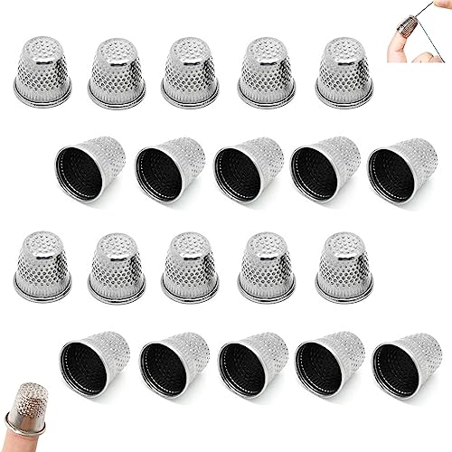 Caili Fingerhüte, Vintage-Stil, Metall, zum Nähen, Schneidern, Fingerhut, Nadelgriff, silberfarben, 20 Stück Caili Fingerhüte, Vintage-Stil, Metall, zum Nähen, Schneidern, Fingerhut, Nadelgriff, silberfarben, 20 Stück von cailiya