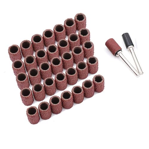 100pcs Emery Tuch Kreis Sandring Durchmesser 6.35mm Grit-150# für wählen Schleifkopf Verbindungsdekortikat Polieren Burnish Werkzeug Sandpapier Kreis mit Verbindungsstab 2.35mm/3.17mm -Einzel Grit von CAIMEI SANDER