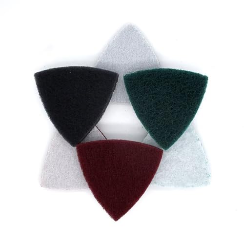 15pcs 90mm * 90mm Dreieckig Flocking Spüler Pad Grit-240#/400#/800# Industrielle Reinigungsscheibe Haken und Schleife Polierscheibe für Metall und Holz Polieren Reinigungstuch Pad von CAIMEI SANDER