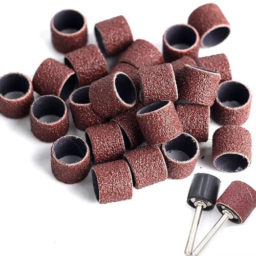 160pcs Emery Tuch Kreis Sandring Durchmesser 9.5mm Grit-80/120/150/180/240/320/400/600# Schleifkopf Verbindungsdekortikat Polieren Burnish Werkzeug Sandpapier Kreis mit Verbindungsstab 2.35mm/3.17mm von CAIMEI SANDER