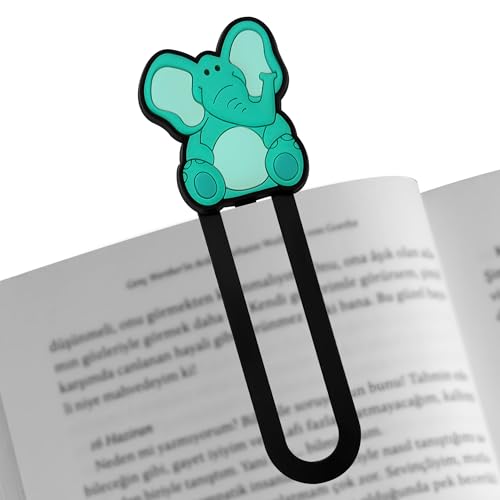 CAIRIAC Elefanten-Lesezeichen Büroklammer Lesezeichen Seitenmarkierungen für Bücher, Geschenk-Lesezeichen für Buchliebhaber, Studenten, Frauen, Männer, Lesen (Blau) von CAIRIAC
